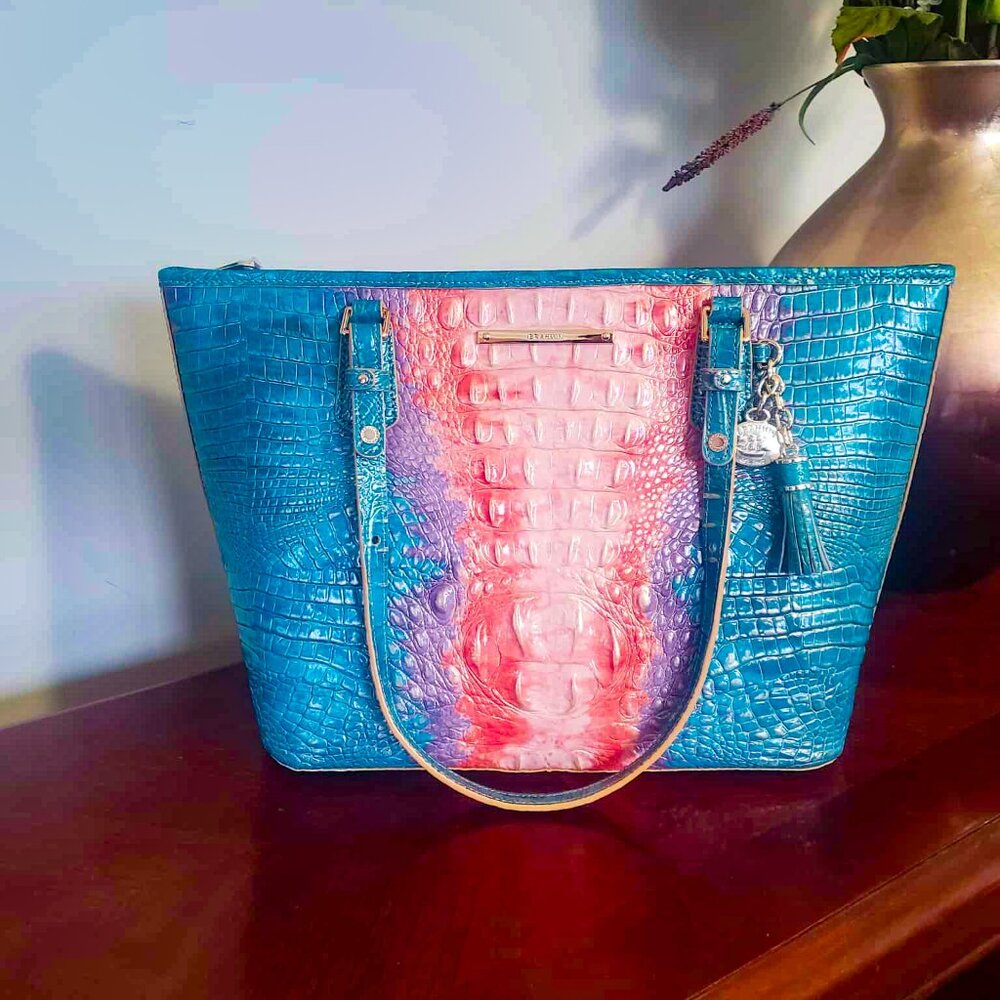 Brahmin Melbourne Medium Asher Handbag in SUNDEW OMBRE - EUC